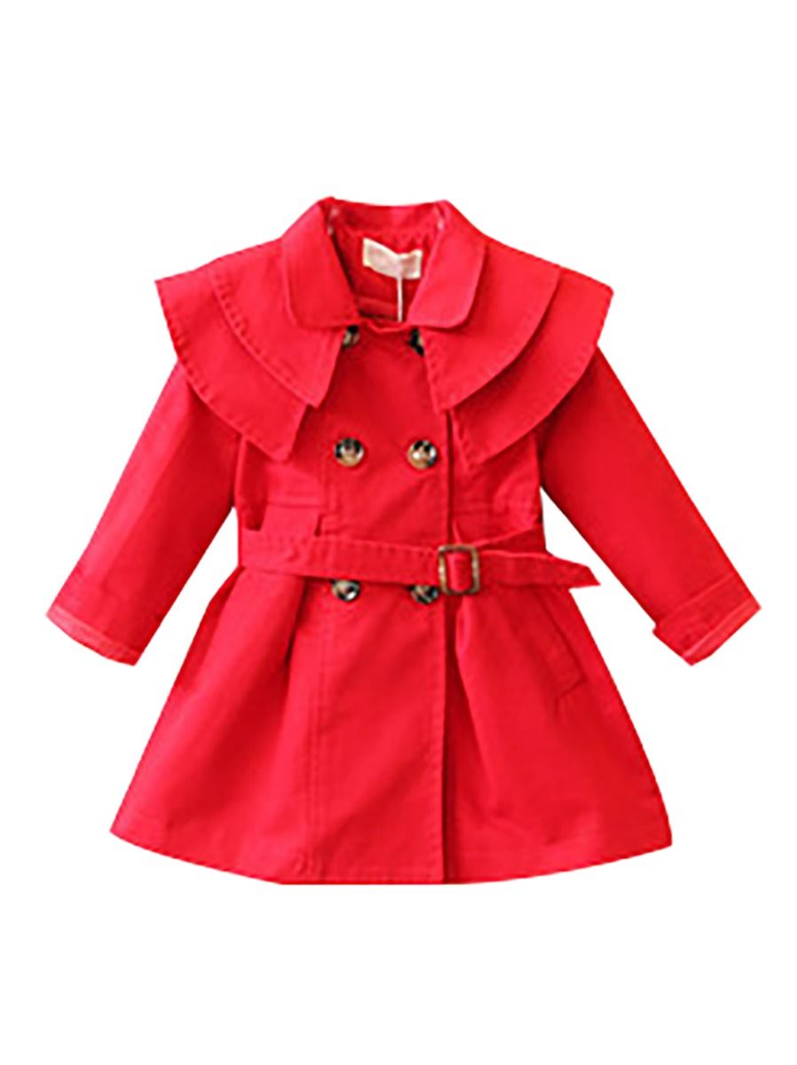 Victoria Traditional Smart Trench Coat Style Jacket in Red