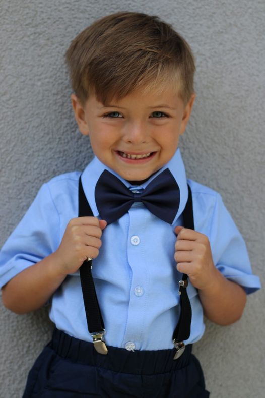 Bradley Four Piece Boys Shirt and Suspender Shorts Suit Set with - Main Image